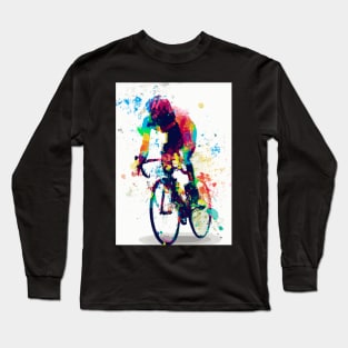 Racing Bike Cyclist Rainbow Long Sleeve T-Shirt